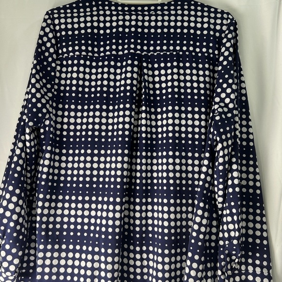 Notations Navy and White Polka Dot Blouse - Picture 10 of 12